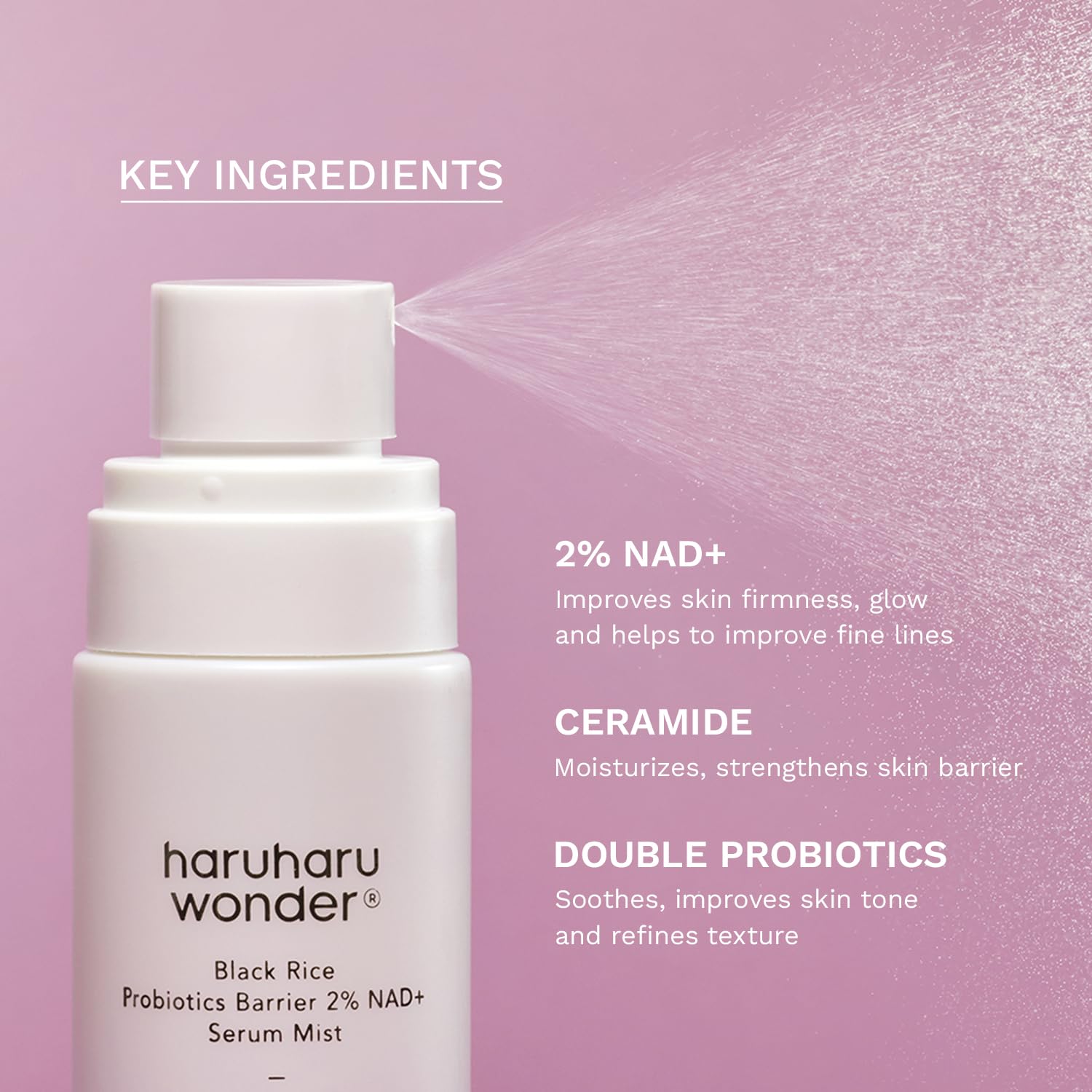 haruharu Wonder Black Rice Probiotics Barrier 2% NAD+ Serum Mist