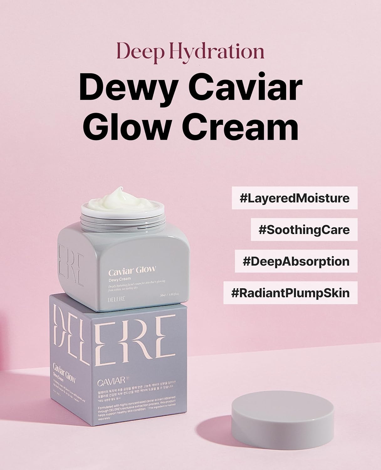 Delere Caviar Glow Dewy Cream | Caviar Collagen Moisturizer